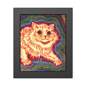 Louis Wain - 'Psychedelic Kitten' 8"x10" Framed Print